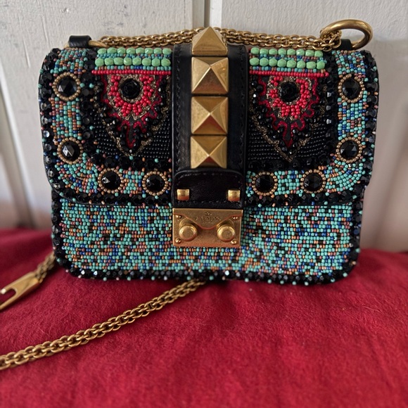 Handbags - Valentino Garavani Glam Lock Beaded Rockstud Mini Bag – Rare